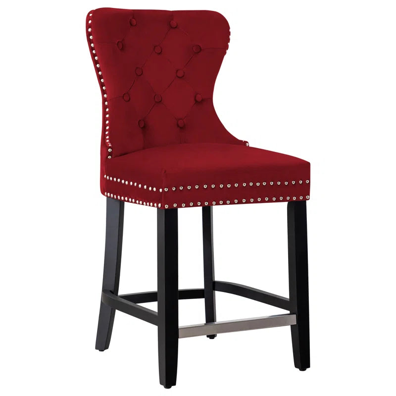 Thursaz Upholstered Counter and bar Stool with Solid Wood Frame