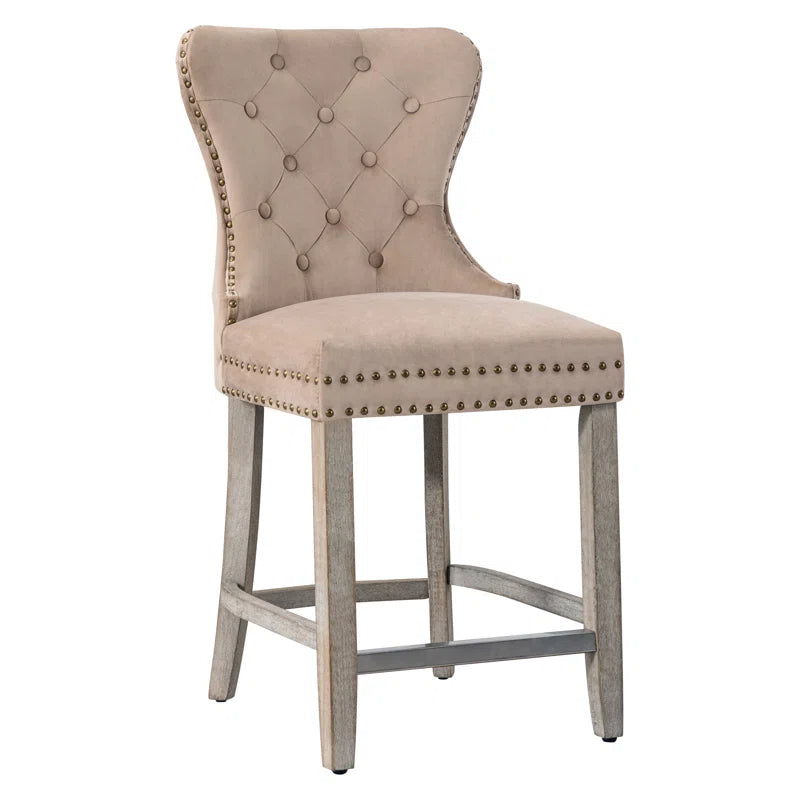 Thursaz Upholstered Counter and bar Stool with Solid Wood Frame