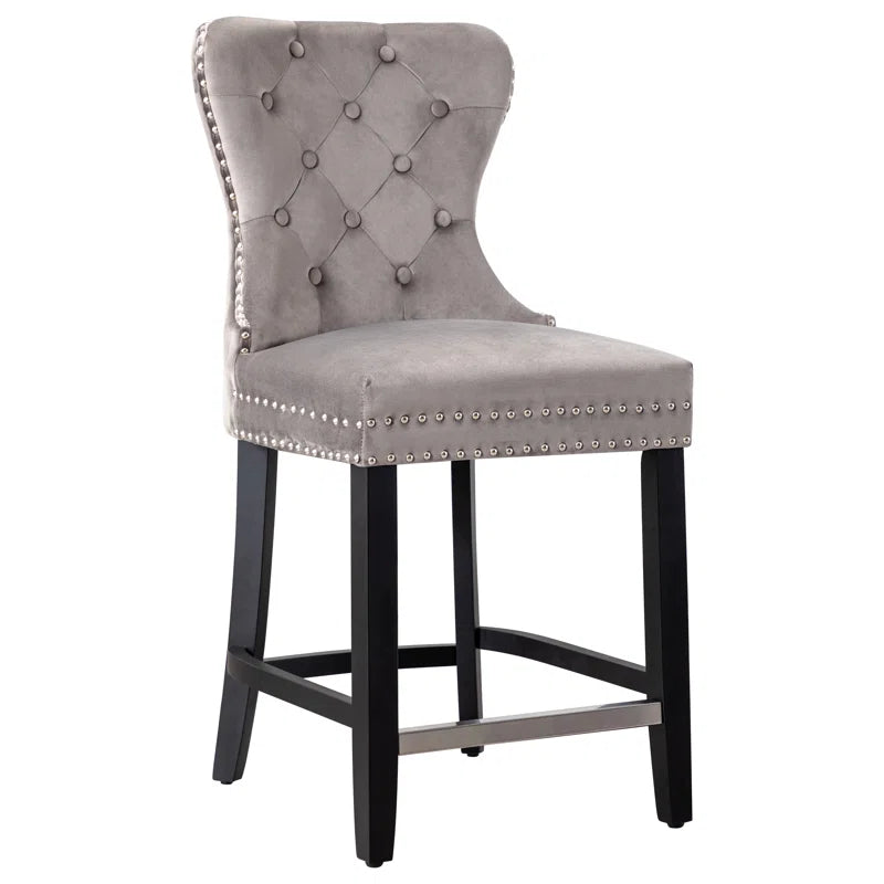 Thursaz Upholstered Counter and bar Stool with Solid Wood Frame