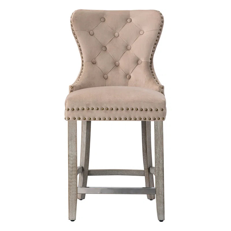 Thursaz Upholstered Counter and bar Stool with Solid Wood Frame