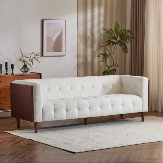 Nillen Fabric Upholstered 3-Seater Sofa - Wooden Bazar