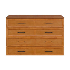Wood Murphy Bed Chest with Storage Drawer, Built-in Charging station and Mattress