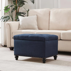 Sumonded Tufted Storage Ottoman Bench - Wooden Bazar