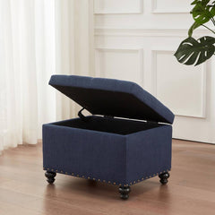 Sumonded Tufted Storage Ottoman Bench - Wooden Bazar