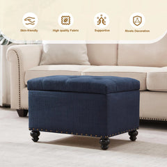 Sumonded Tufted Storage Ottoman Bench - Wooden Bazar