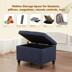 Sumonded Tufted Storage Ottoman Bench - Wooden Bazar