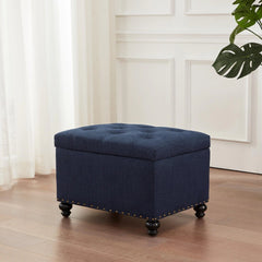 Sumonded Tufted Storage Ottoman Bench - Wooden Bazar