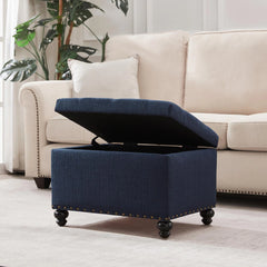 Sumonded Tufted Storage Ottoman Bench - Wooden Bazar
