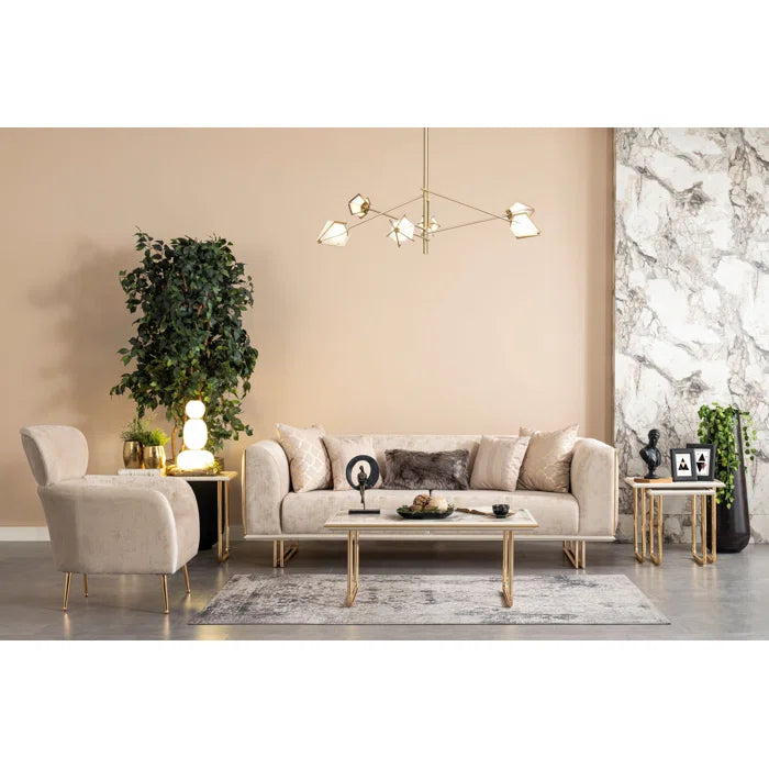 Tulasiz 4 - Piece Velvet Living Room Set Luxury Sofa Set