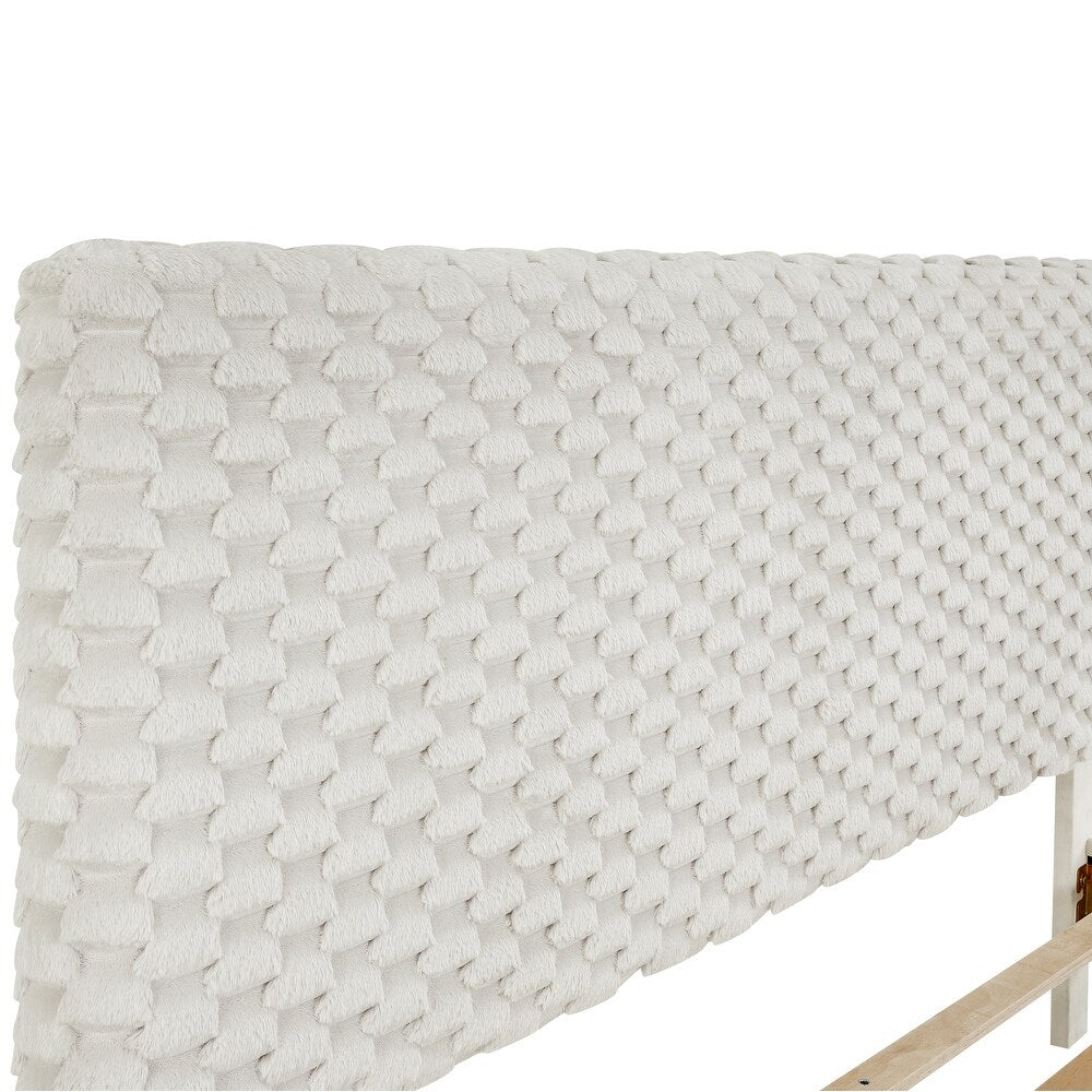 Twin Size Platform Bed with Adjustable Headboard