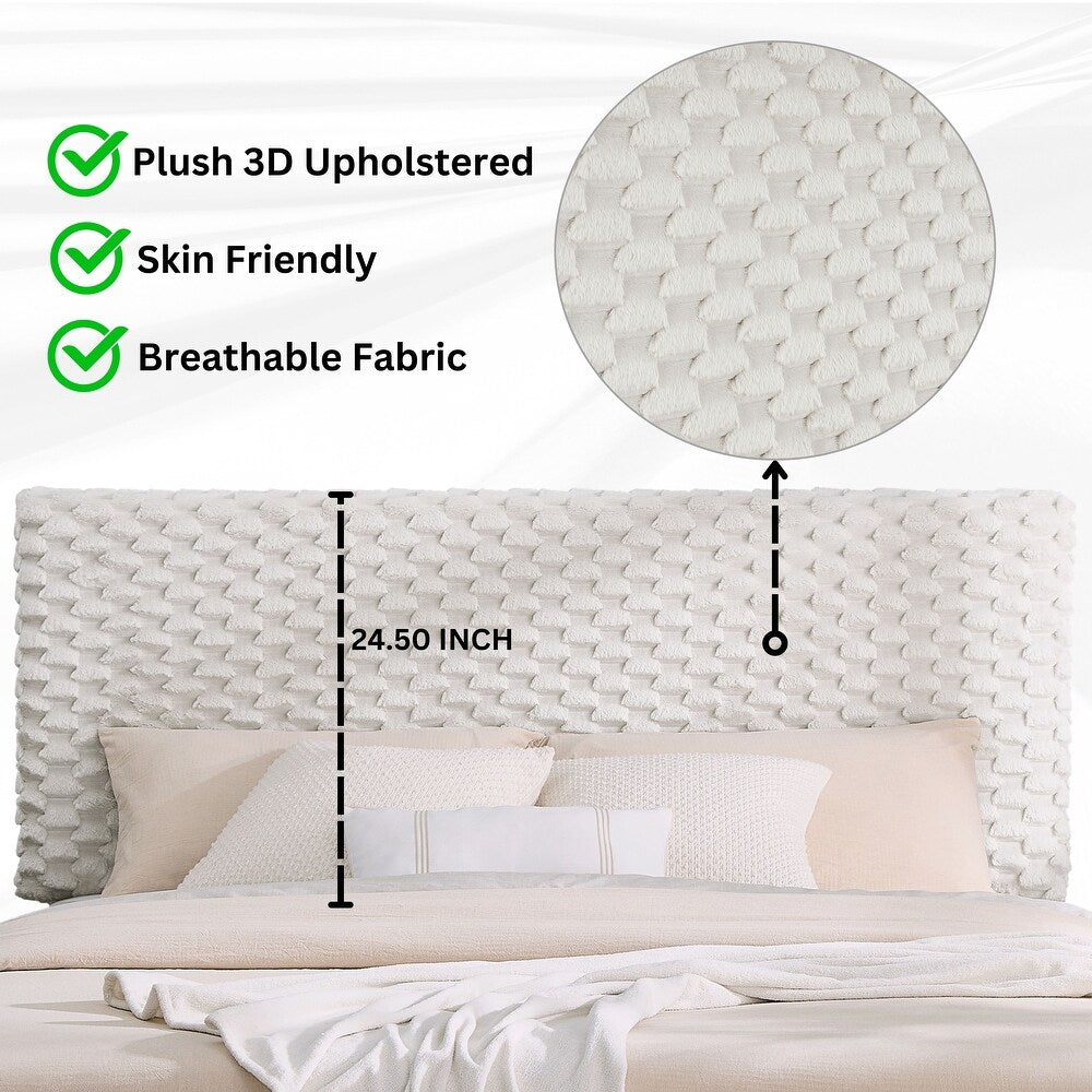 Twin Size Platform Bed with Adjustable Headboard