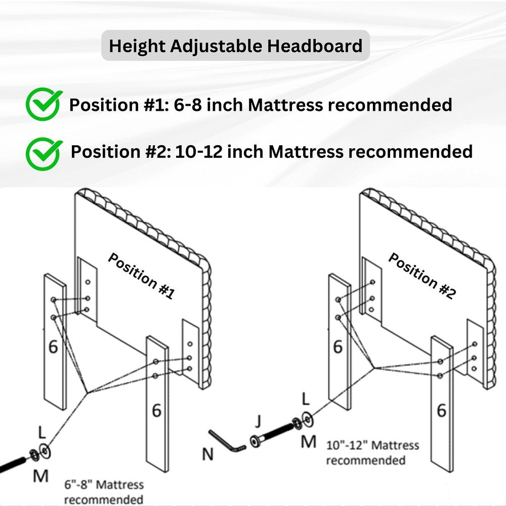 Twin Size Platform Bed with Adjustable Headboard