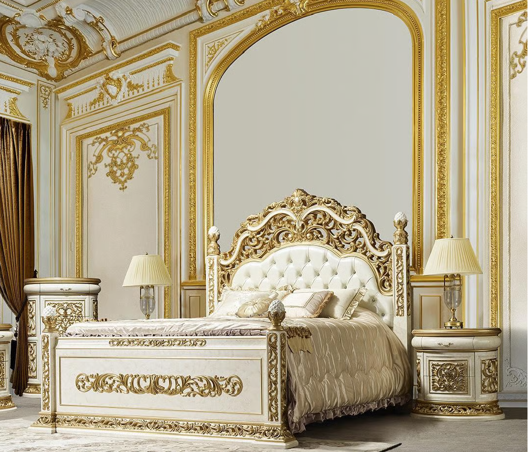 Lavish Luxury Carved Bed - Masterpiece of Elegance and Craftsmanship