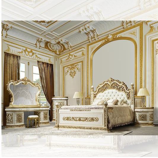 Lavish Luxury Carved Bed - Masterpiece of Elegance and Craftsmanship