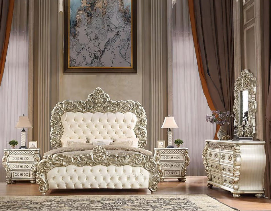 Opulent Luxury French Carved Bed - Exquisite Craftsmanship and Timeless Elegance