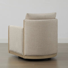 Supik Upholstered Swivel Accent Barrel Chair with Wood Frame