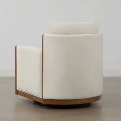 Supik Upholstered Swivel Accent Barrel Chair with Wood Frame