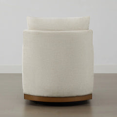 Supik Upholstered Swivel Accent Barrel Chair with Wood Frame
