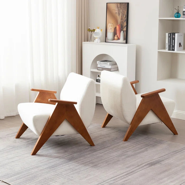 Hengron Stylish Armchair with Wooden Teak Legs - Wooden Bazar