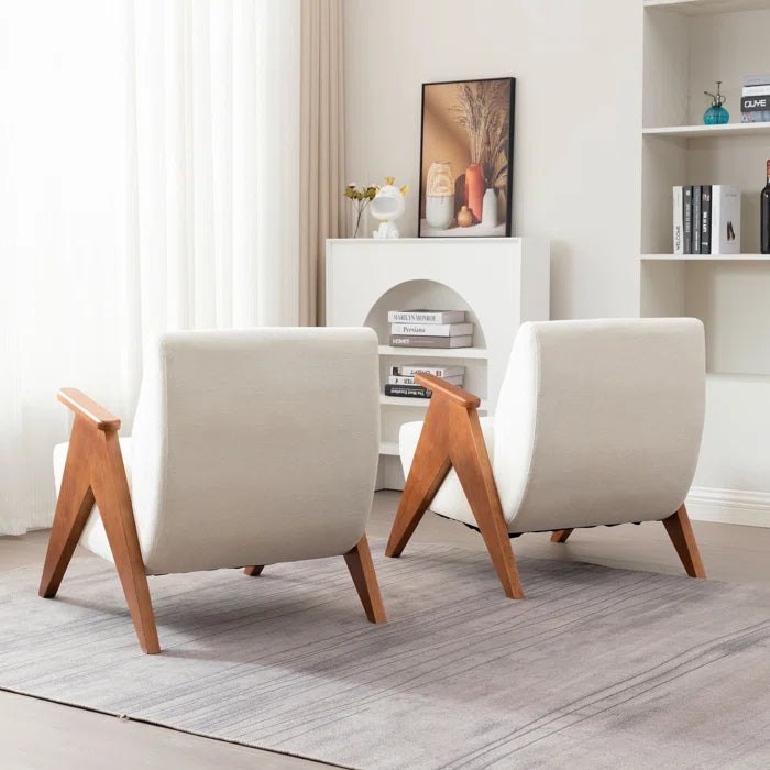 Hengron Stylish Armchair with Wooden Teak Legs - Wooden Bazar