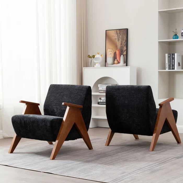 Hengron Stylish Armchair with Wooden Teak Legs - Wooden Bazar