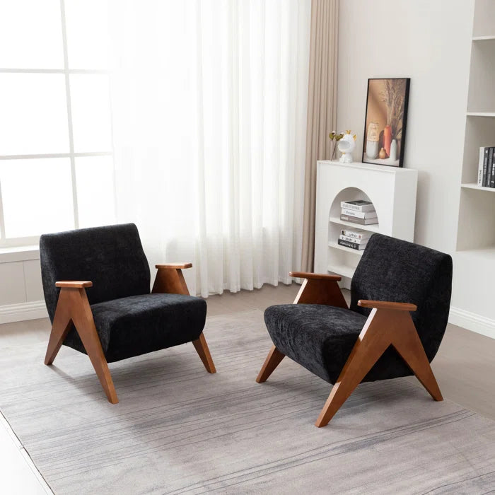 Hengron Stylish Armchair with Wooden Teak Legs - Wooden Bazar