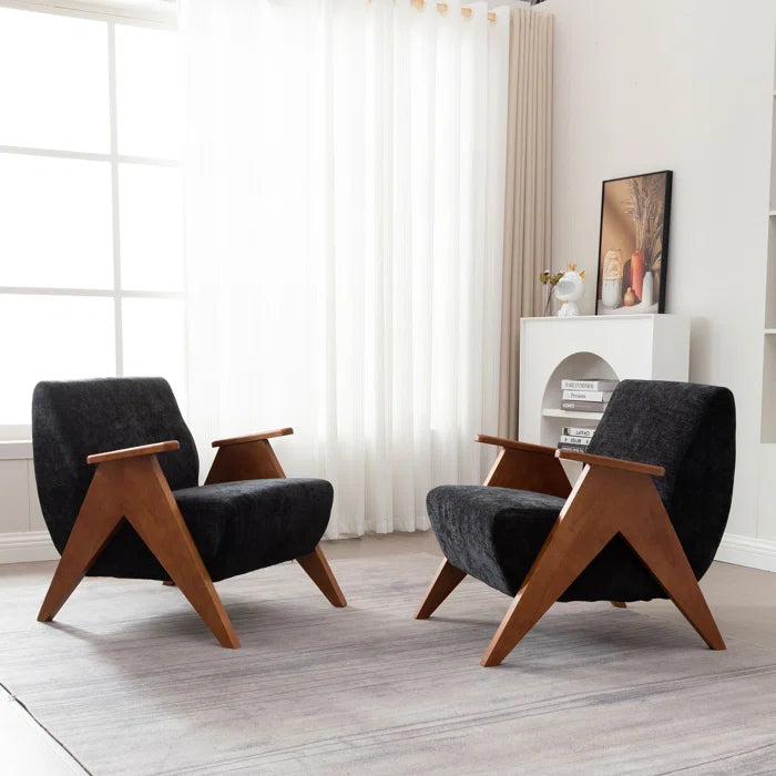 Hengron Stylish Armchair with Wooden Teak Legs - Wooden Bazar