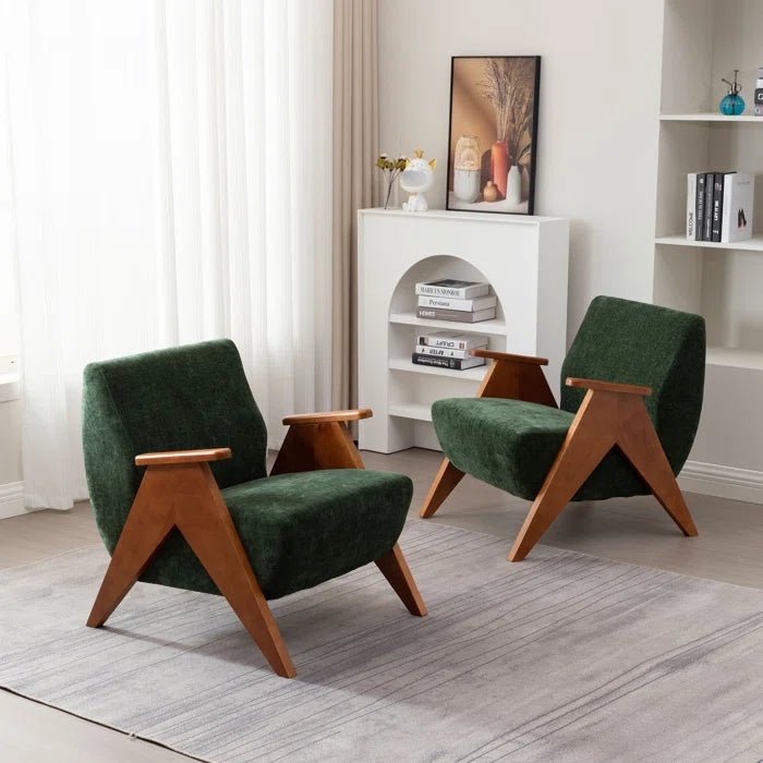 Hengron Stylish Armchair with Wooden Teak Legs - Wooden Bazar