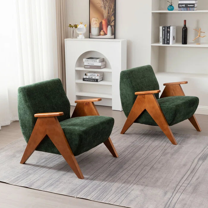 Hengron Stylish Armchair with Wooden Teak Legs - Wooden Bazar