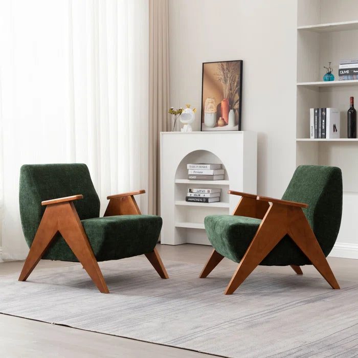 Hengron Stylish Armchair with Wooden Teak Legs - Wooden Bazar