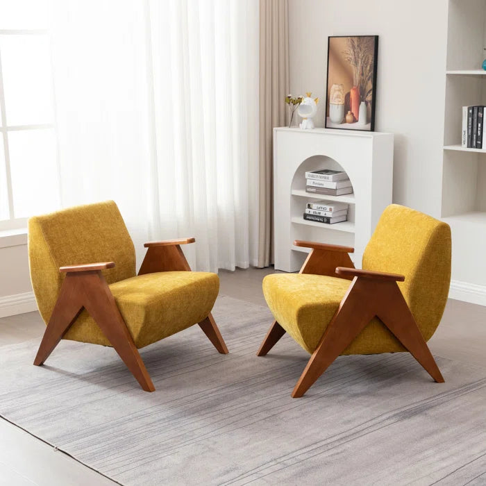 Hengron Stylish Armchair with Wooden Teak Legs - Wooden Bazar