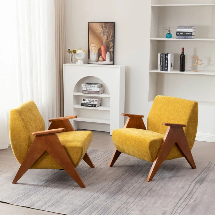 Hengron Stylish Armchair with Wooden Teak Legs - Wooden Bazar