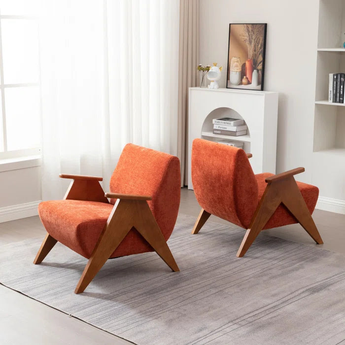 Hengron Stylish Armchair with Wooden Teak Legs - Wooden Bazar