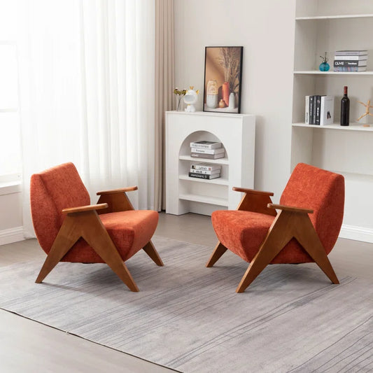 Hengron Stylish Armchair with Wooden Teak Legs - Wooden Bazar