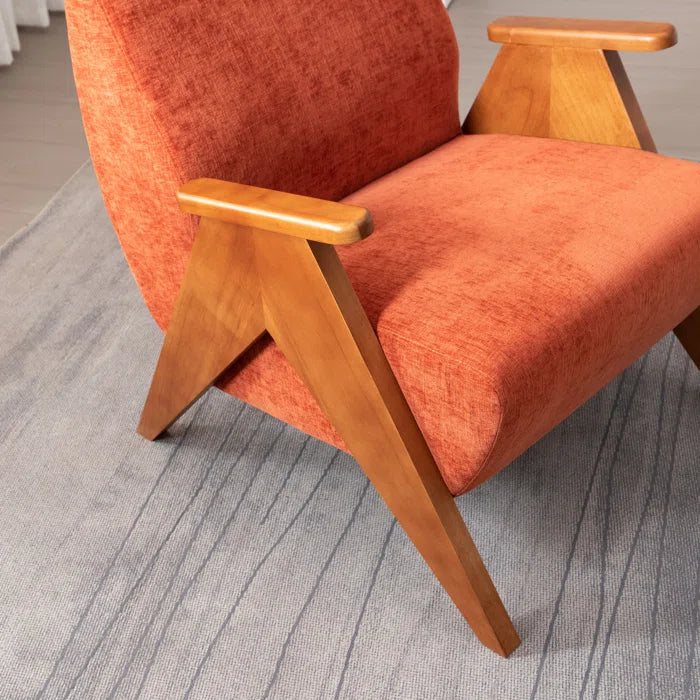 Hengron Stylish Armchair with Wooden Teak Legs - Wooden Bazar