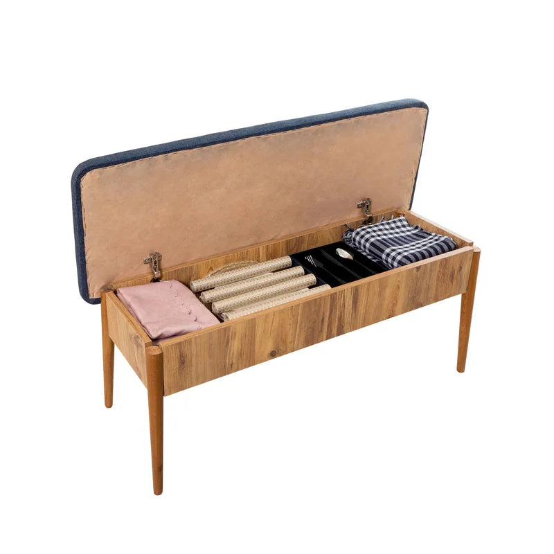 Nency Upholstered Bench - Wooden Bazar