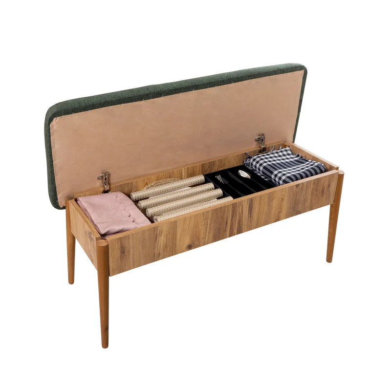 Nency Upholstered Bench - Wooden Bazar