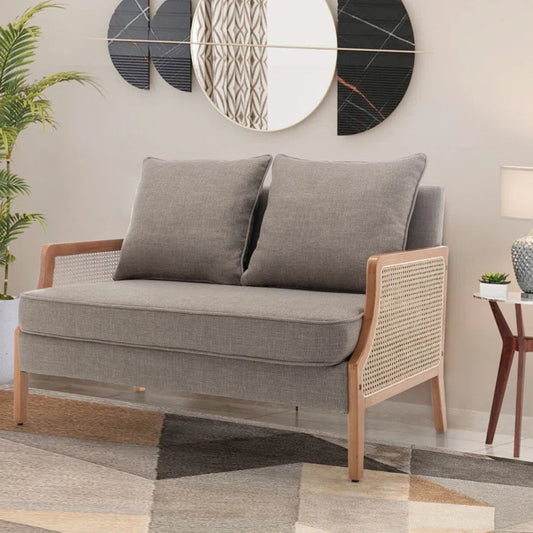 Upholstered Loveseat - Wooden Bazar