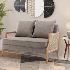Upholstered Loveseat - Wooden Bazar