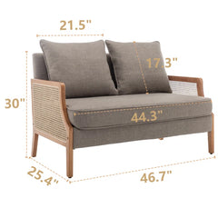Upholstered Loveseat - Wooden Bazar