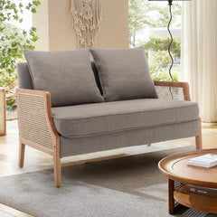 Upholstered Loveseat - Wooden Bazar