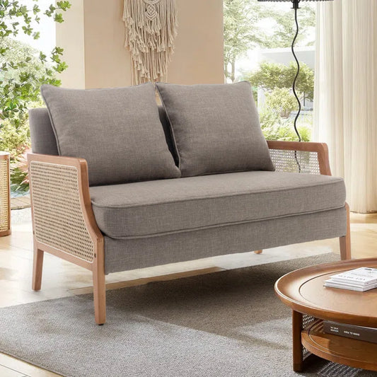 Upholstered Loveseat - Wooden Bazar