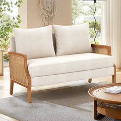 Upholstered Loveseat - Wooden Bazar