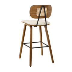 Latiu Swivel Upholstered Rattan Counter & Bar Stool