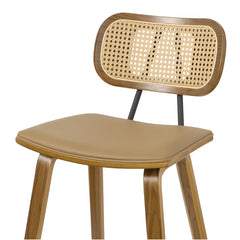 Latiu Swivel Upholstered Rattan Counter & Bar Stool