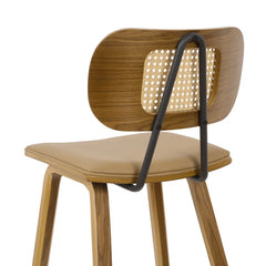 Latiu Swivel Upholstered Rattan Counter & Bar Stool