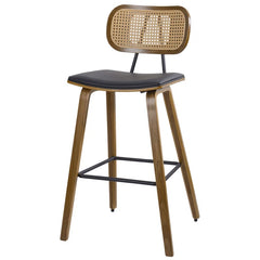 Latiu Swivel Upholstered Rattan Counter & Bar Stool