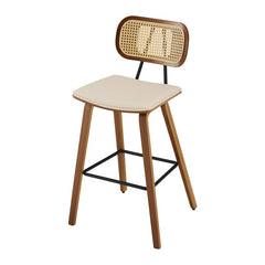 Latiu Swivel Upholstered Rattan Counter & Bar Stool