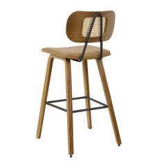 Latiu Swivel Upholstered Rattan Counter & Bar Stool