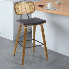 Latiu Swivel Upholstered Rattan Counter & Bar Stool